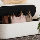 Baxton Studio Lavina Modern White Teddy-Bear Fabric Storage Bench