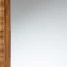 Baxton Studio Rowanne Mid-Century Modern Walnut Brown Rubberwood and Rattan Frame Wall Mirror