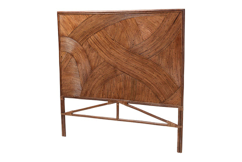 bali & pari Elettra Bohemian Dark Brown Rattan King Size Standalone Headboard