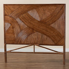 bali & pari Elettra Bohemian Dark Brown Rattan King Size Standalone Headboard
