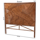 bali & pari Elettra Bohemian Dark Brown Rattan Queen Size Standalone Headboard