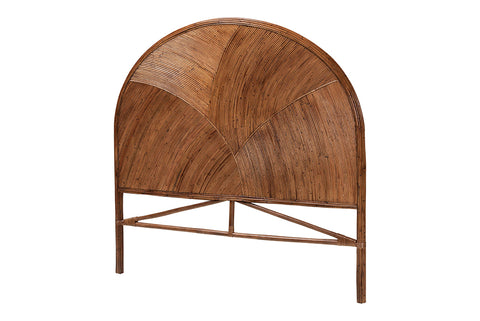 bali & pari Seana Bohemian Dark Brown Rattan Queen Size Standalone Headboard