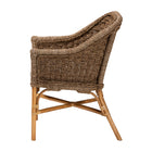 bali & pari Luis Bohemian Natural Seagrass and Rattan Arm Chair