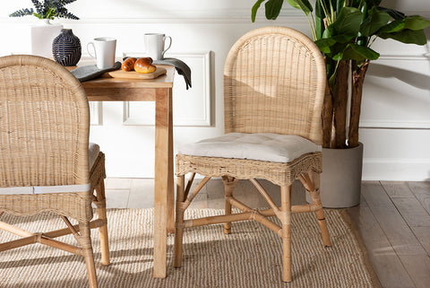 bali & pari Bilu Bohemian Natural Rattan Dining Chair