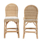 bali & pari Bilu Bohemian Natural Rattan 2-Piece Counter Stool Set