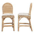 bali & pari Bilu Bohemian Natural Rattan 2-Piece Counter Stool Set