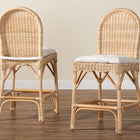 bali & pari Bilu Bohemian Natural Rattan 2-Piece Counter Stool Set