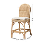 bali & pari Bilu Bohemian Natural Rattan 2-Piece Counter Stool Set