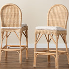 bali & pari Bilu Bohemian Natural Rattan 2-Piece Bar Stool Set