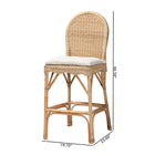 bali & pari Bilu Bohemian Natural Rattan 2-Piece Bar Stool Set
