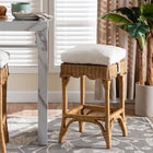 bali & pari Muy Bohemian Scallop Honey Rattan Counter Stool