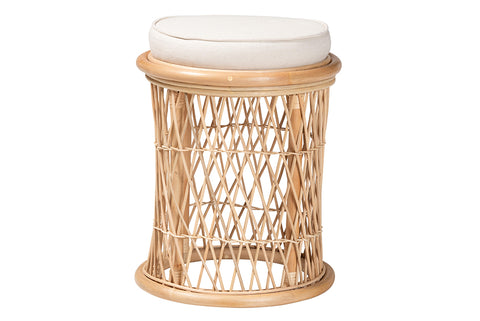 bali & pari Junius Bohemian Natural Rattan Ottoman Footstool