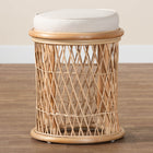 bali & pari Junius Bohemian Natural Rattan Ottoman Footstool