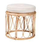bali & pari Hachiro Bohemian Natural Rattan Ottoman Footstool