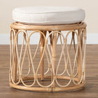 bali & pari Hachiro Bohemian Natural Rattan Ottoman Footstool