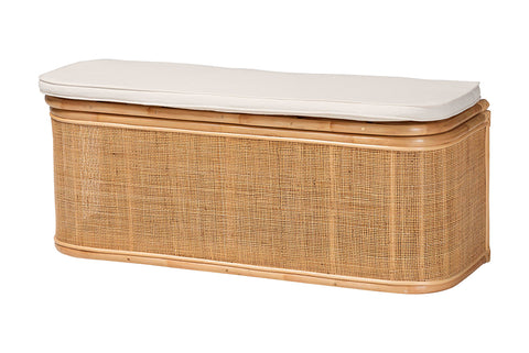 bali & pari Ishana Bohemian Natural Rattan Storage Bench