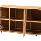 bali & pari Evania Bohemian Natural Rattan 3-Door Storage Cabinet