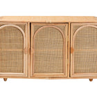 bali & pari Evania Bohemian Natural Rattan 3-Door Storage Cabinet