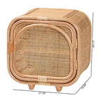 bali & pari Keita Bohemian Natural Rattan and Mahogany Wood Nightstand