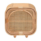 bali & pari Keita Bohemian Natural Rattan and Mahogany Wood Nightstand