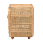 bali & pari Keita Bohemian Natural Rattan and Mahogany Wood Nightstand
