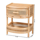bali & pari Divitia Bohemian Natural Rattan 1-Drawer Nightstand