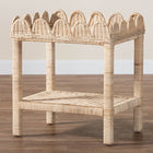 bali & pari Sumana Bohemian Scallop Natural Rattan and Mahogany Side Table