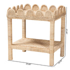 bali & pari Sumana Bohemian Scallop Natural Rattan and Mahogany Side Table