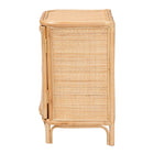 bali & pari Kiara Bohemian Natural Rattan Nightstand