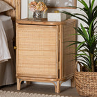 bali & pari Kiara Bohemian Natural Rattan Nightstand