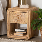 bali & pari Rosina Bohemian Natural Rattan 1-Drawer Nightstand