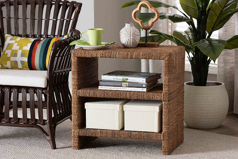 bali & pari Liza Bohemian Natural Seagrass End Table