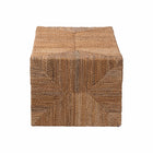 bali & pari Liza Rectangle Seagrass Coffee Table - Handwoven Natural Fiber Frame with Open Shelf, Coastal Boho Furniture for Living Room or Lounge