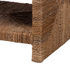 bali & pari Liza Rectangle Seagrass Coffee Table - Handwoven Natural Fiber Frame with Open Shelf, Coastal Boho Furniture for Living Room or Lounge