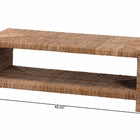 bali & pari Liza Rectangle Seagrass Coffee Table - Handwoven Natural Fiber Frame with Open Shelf, Coastal Boho Furniture for Living Room or Lounge