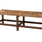 bali & pari Liza Bohemian Natural Seagrass and Wood Accent Bench
