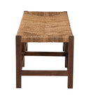 bali & pari Liza Bohemian Natural Seagrass and Wood Accent Bench