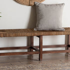 bali & pari Liza Bohemian Natural Seagrass and Wood Accent Bench