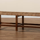 bali & pari Liza Bohemian Natural Seagrass and Wood Accent Bench