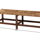 bali & pari Liza Bohemian Natural Seagrass and Wood Accent Bench