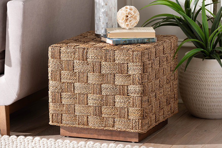 bali & pari Karina Bohemian Natural Seagrass End Table