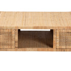 bali & pari Kalimantan Bohemian Light Honey Rattan and Mahogany Wood Square Coffee Table