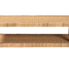 bali & pari Kalimantan Bohemian Light Honey Rattan and Mahogany Wood Rectangle Coffee Table