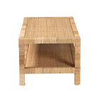 bali & pari Kalimantan Bohemian Light Honey Rattan and Mahogany Wood Rectangle Coffee Table