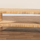 bali & pari Kalimantan Bohemian Light Honey Rattan and Mahogany Wood Rectangle Coffee Table