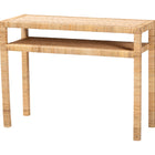 bali & pari Kalimantan Bohemian Light Honey Rattan and Acacia Wood Console Table