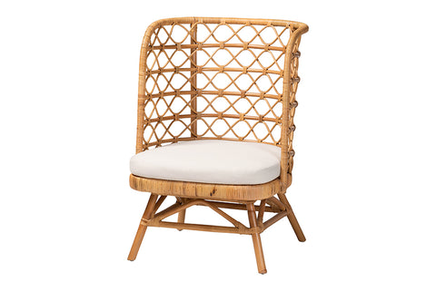 bali & pari Tania Bohemian Light Honey Rattan Accent Chair