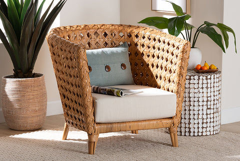 bali & pari Daiwa Bohemian Light Honey Ratan Accent Chair