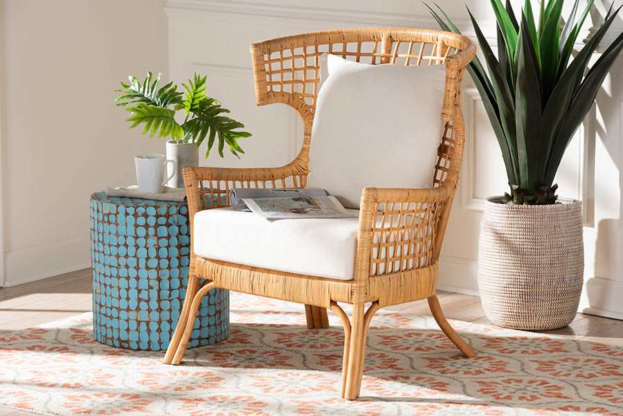 bali & pari Regina Bohemian Light Honey Rattan Arm Chair