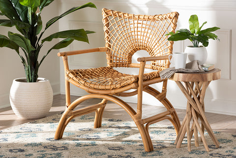 bali & pari Mamba Bohemian Natural Rattan Arm Chair
